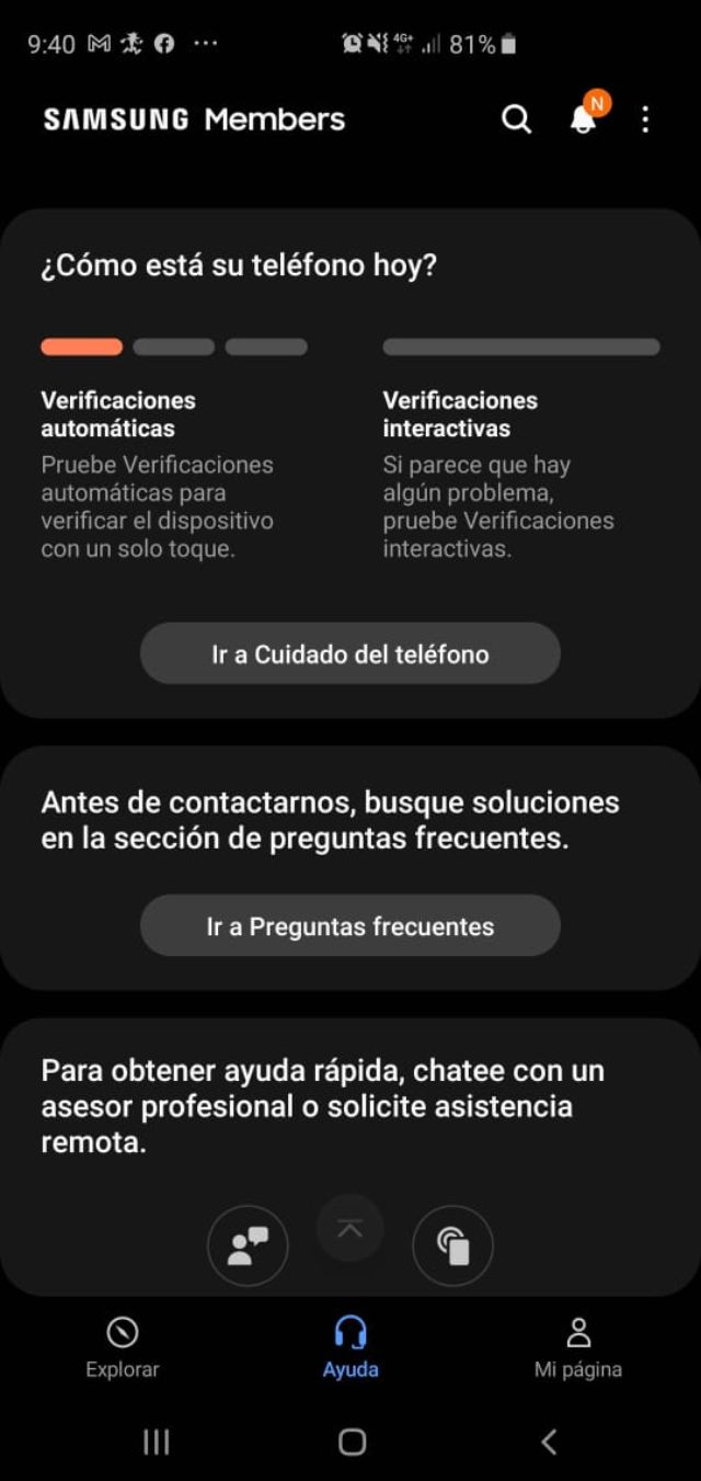 Samsung ofrece soporte técnico 