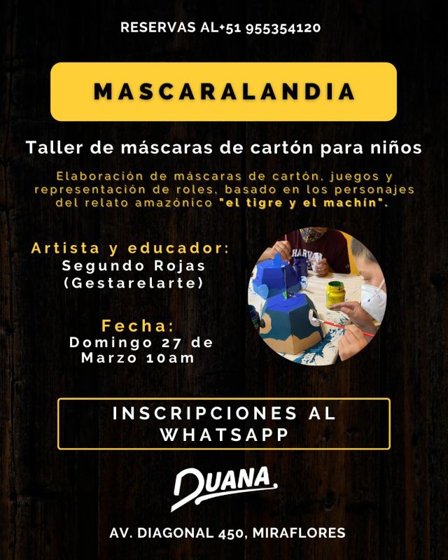 Taller de máscaras para niños y niñas