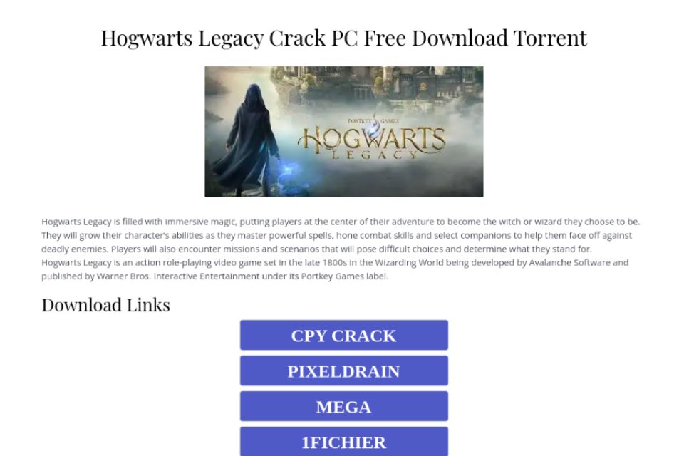 Alerta sobre uso de Hogwarts Legacy