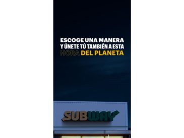 Subway se suma a LA HORA DEL PLANETA