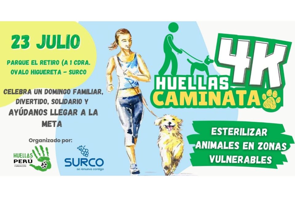 La Fundación Huellas Perú organiza la CAMINATA HUELLAS4K