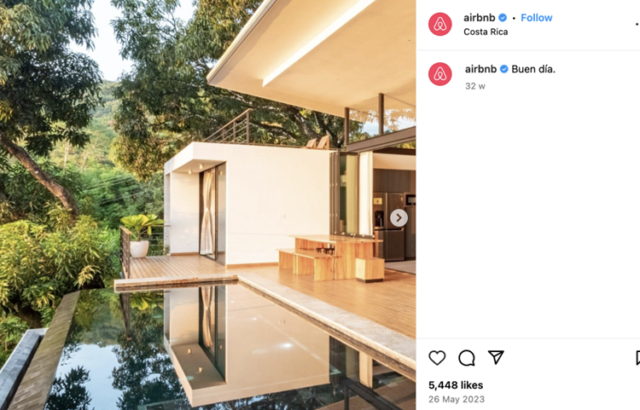 Instagram de Airbnb