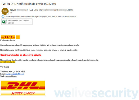Ejemplos de correos que distribuyen malware en Latinoamérica