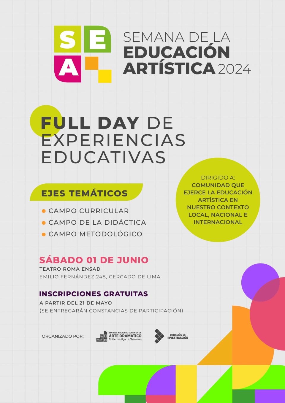 ENSAD ORGANIZA SEA 2024 SEMANA DE EDUCACIÓN ARTÍSTICA