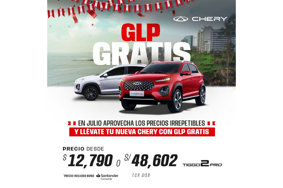 Chery Anuncia GLP Gratis en sus SUVs Tiggo 2 Pro y Tiggo 4 Pro