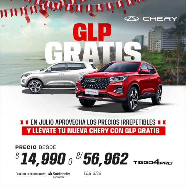 Chery Anuncia GLP Gratis en sus SUVs Tiggo 2 Pro y Tiggo 4 Pro