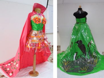 Estudiantes de Diseño de Modas presentan trajes a base de plástico reciclado