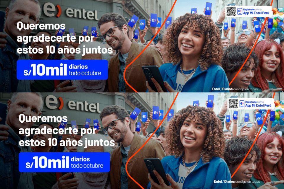 Entel celebra 10 años en el país y premiará a 31 ganadores con S/10 mil cada uno durante todo octubre