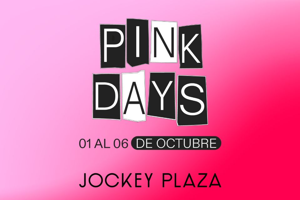 Jockey Plaza celebra los "Pink Days" con ofertas y grandes experiencias Lima, septiembre de 2024. – Jockey Plaza se viste de rosa para dar inicio a los "Pink Days", una celebración especial que llenará de color y diversión el reconocido centro comercial. Del 01 al 06 de octubre, todos los visitantes que lleguen vistiendo una prenda rosada podrán disfrutar de descuentos exclusivos, experiencias temáticas y actividades diseñadas para sumergirlos en una experiencia de entretenimiento y compras. El jueves 03 y viernes 04 de octubre, la Plaza H&M será el escenario de activaciones gratuitas, donde los asistentes podrán disfrutar de una experiencia inolvidable. Habrá zonas de maquillaje, toma de fotos en sets temáticos, música en vivo, cocteles, y estaciones de pop corn de cortesía para completar la experiencia. La entrada es libre y está dirigida a todo el público. Durante los "Pink Days", marcas reconocidas como Skechers, The Friend of Pablo y OPI, entre otras, se suman a la campaña ofreciendo promociones especiales para sus clientes. Además, Cinemark se une a la celebración ofreciendo una increíble promoción: los visitantes que lleguen con prendas rosadas podrán llevarse una segunda entrada gratis para disfrutar de las mejores películas en cartelera Como parte de la celebración, los visitantes que suban fotos o videos a TikTok vistiendo una prenda rosada y etiqueten al Jockey Plaza en sus publicaciones participarán automáticamente en el sorteo de una tarjeta de regalo por S/. 500. Una oportunidad adicional para llevarse más de lo que esperaban en esta experiencia rosa. Sobre Jockey Plaza: Jockey Plaza es uno de los centros comerciales más grandes y modernos de Lima, conocido por ofrecer una gran variedad de tiendas, restaurantes y experiencias de entretenimiento para toda la familia. Con un enfoque en la innovación y la accesibilidad, sigue siendo líder en crear espacios inclusivos y acogedores para todos sus visitantes.