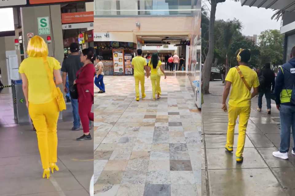 Personas vestidas de amarillo llenan calles de Perú