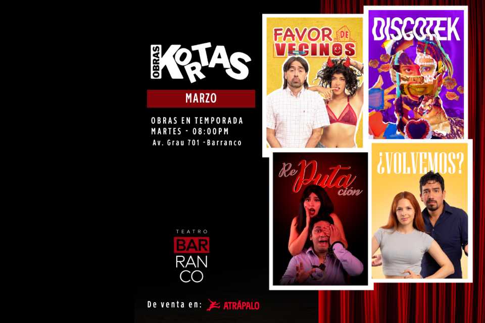 Obras de formato breve + bar en el Teatro Barranco