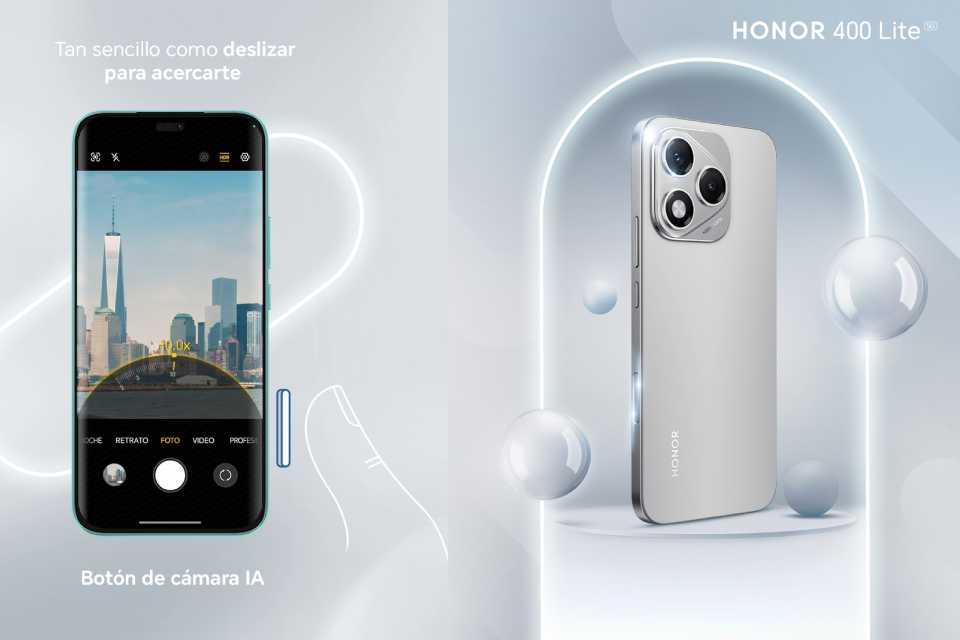 Creatividad a tope con el botón de cámara IA del HONOR 400 Lite y Gemini