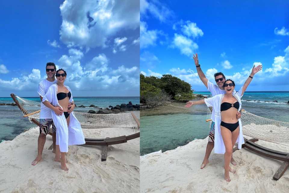 Natalia Salas y Sergio Coloma celebran su octavo aniversario en la Isla Feliz