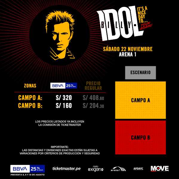 Billy Idol regresa a Perú: entradas en Ticketmaster