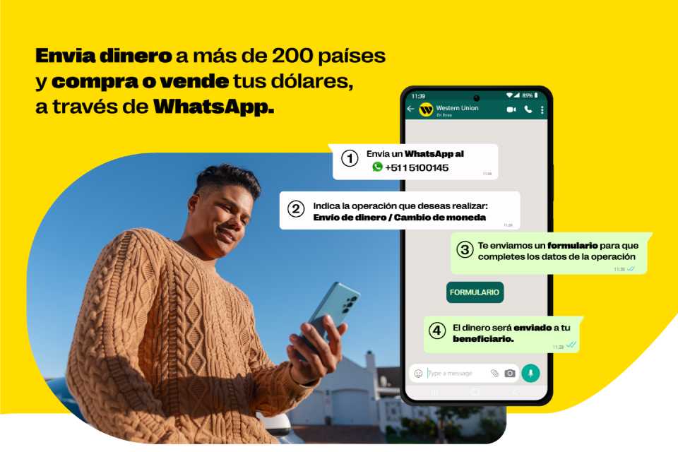 Western Union: Envía dinero por WhatsApp hoy