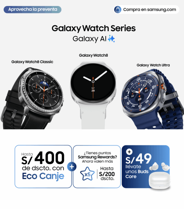 Samsung presenta en Perú su serie de smartwatch más inteligente: Galaxy Watch8