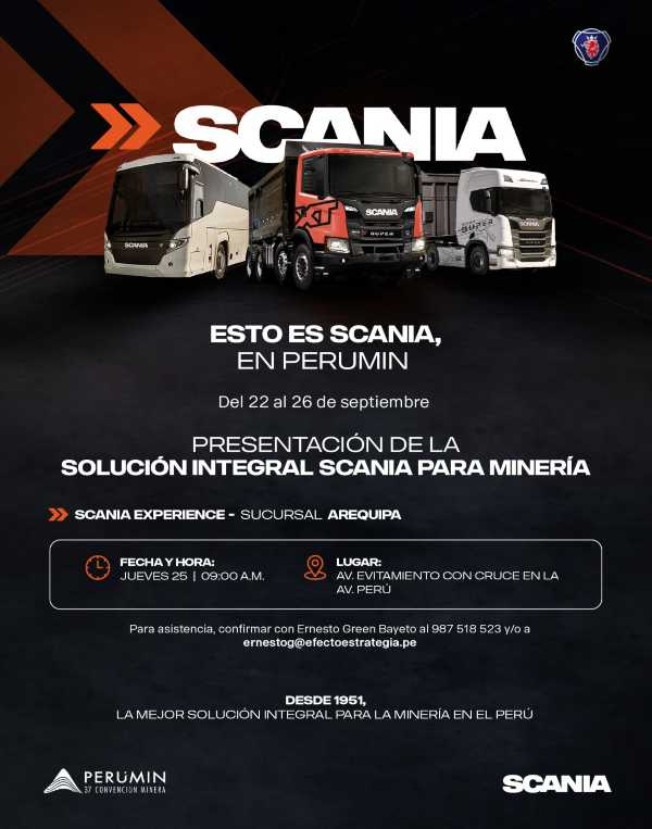 Scania Perú participará en PERUMIN 37 