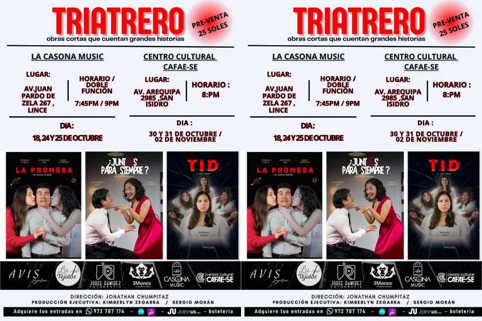 TRIATRERO: Obras cortas que cuentan grandes historias