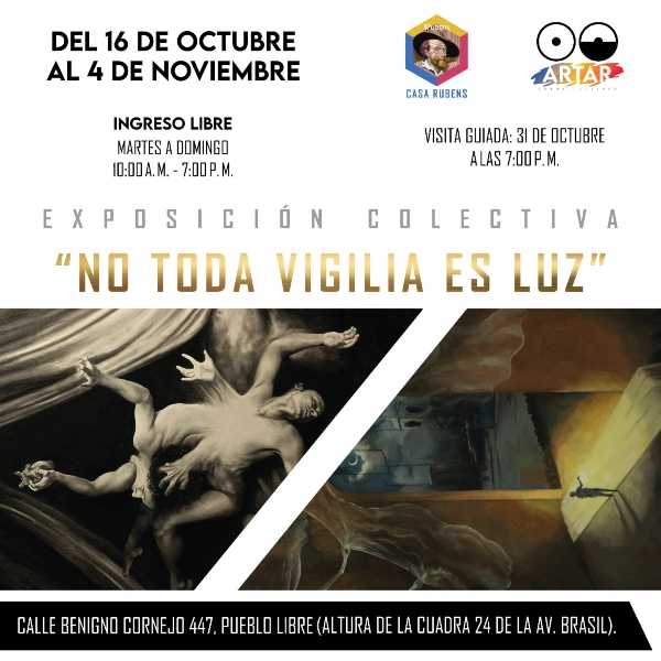 No toda vigilia es luz, exposición en Casa Rubens