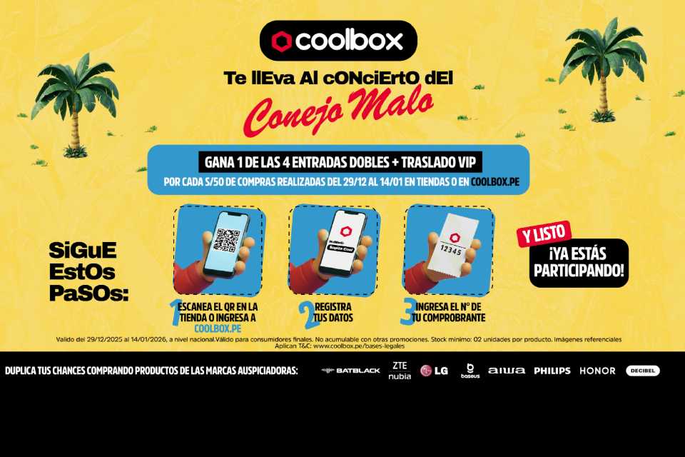Coolbox sortea entradas dobles para el concierto del Conejo Malo en Lima