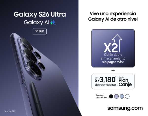 Samsung lanza en Perú los Galaxy S26 con IA y privacidad avanzada
