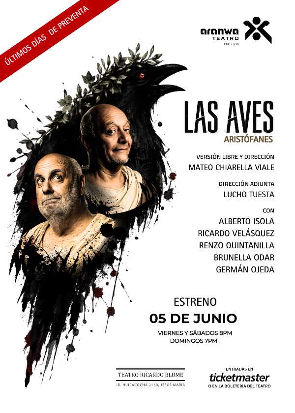 Aranwa estrena Las Aves de Aristófanes en el Teatro Ricardo Blume