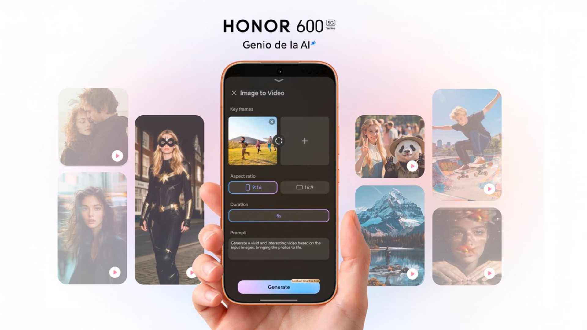 HONOR 600 estrena IA para convertir fotos en videos