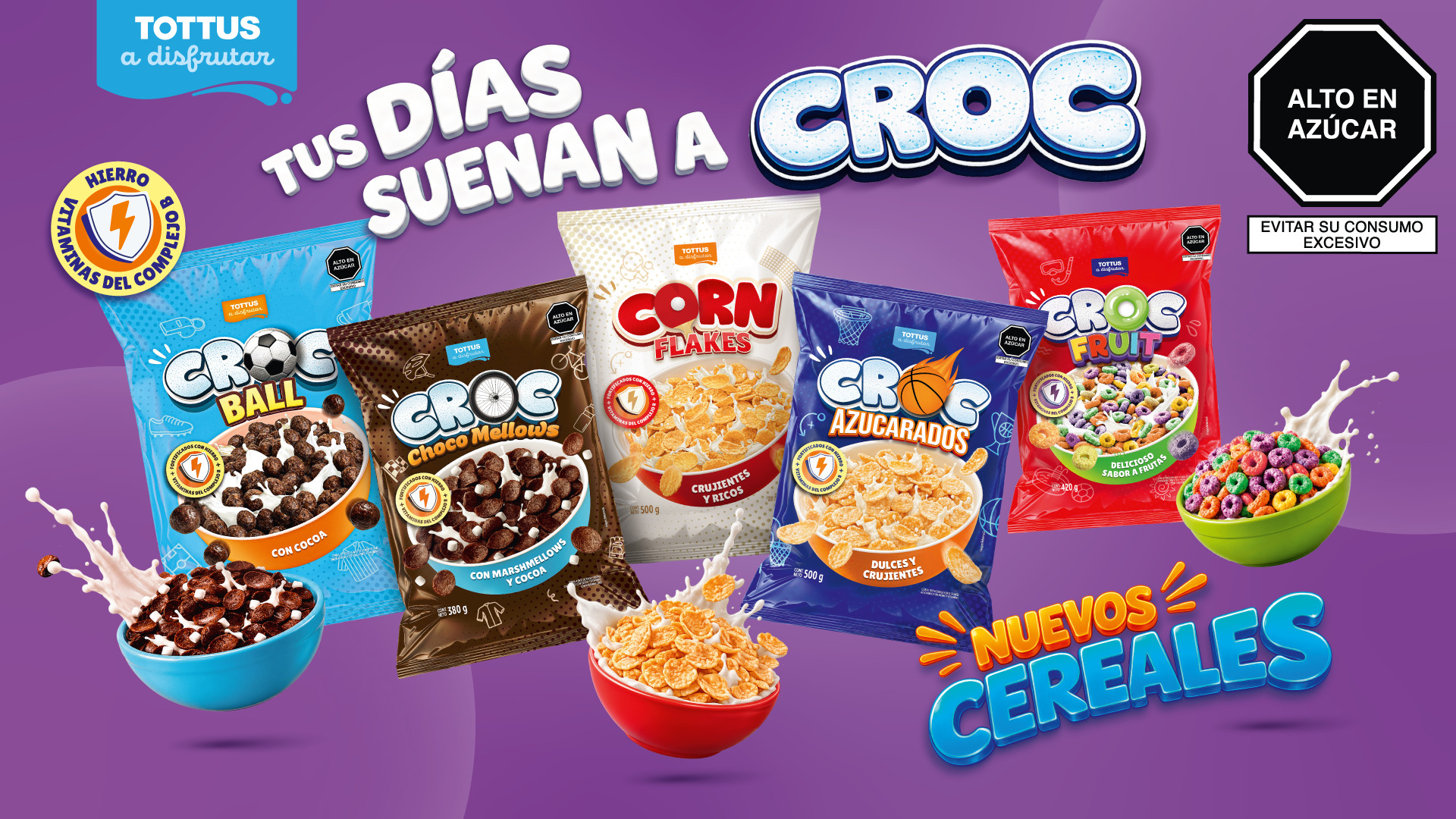 Cereales Croc de Tottus: nueva línea práctica para desayunos y loncheras