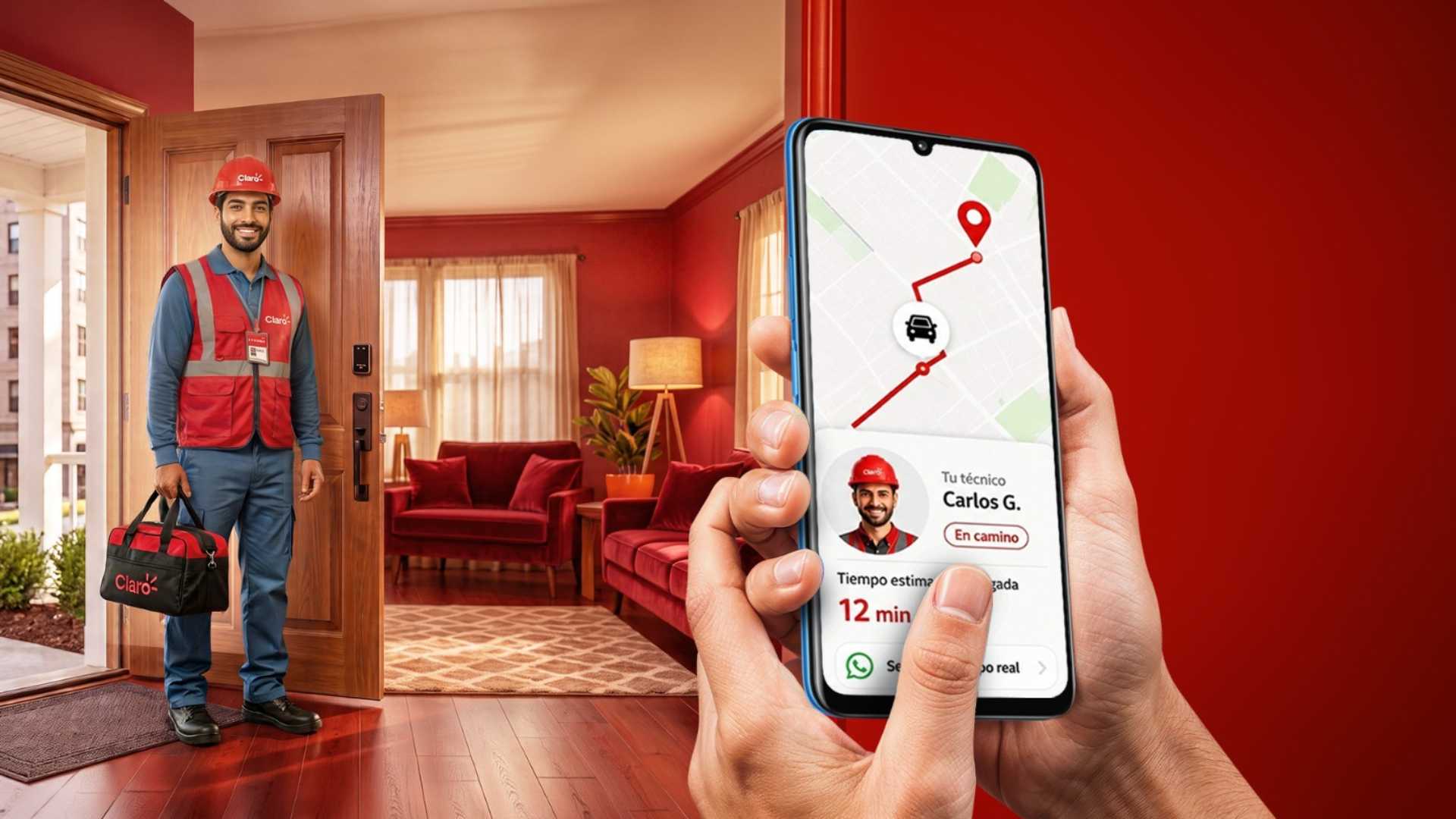 Claro Hogar activa seguimiento técnico en tiempo real vía WhatsApp