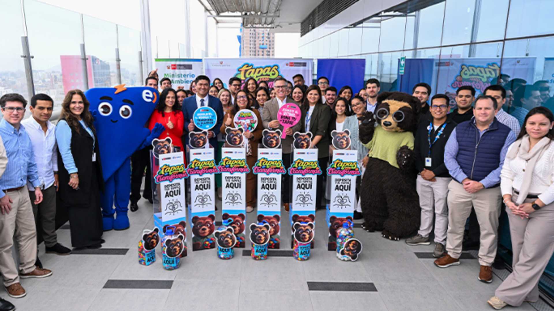 Entel activa punto para reciclar tapas y sumar al Minam