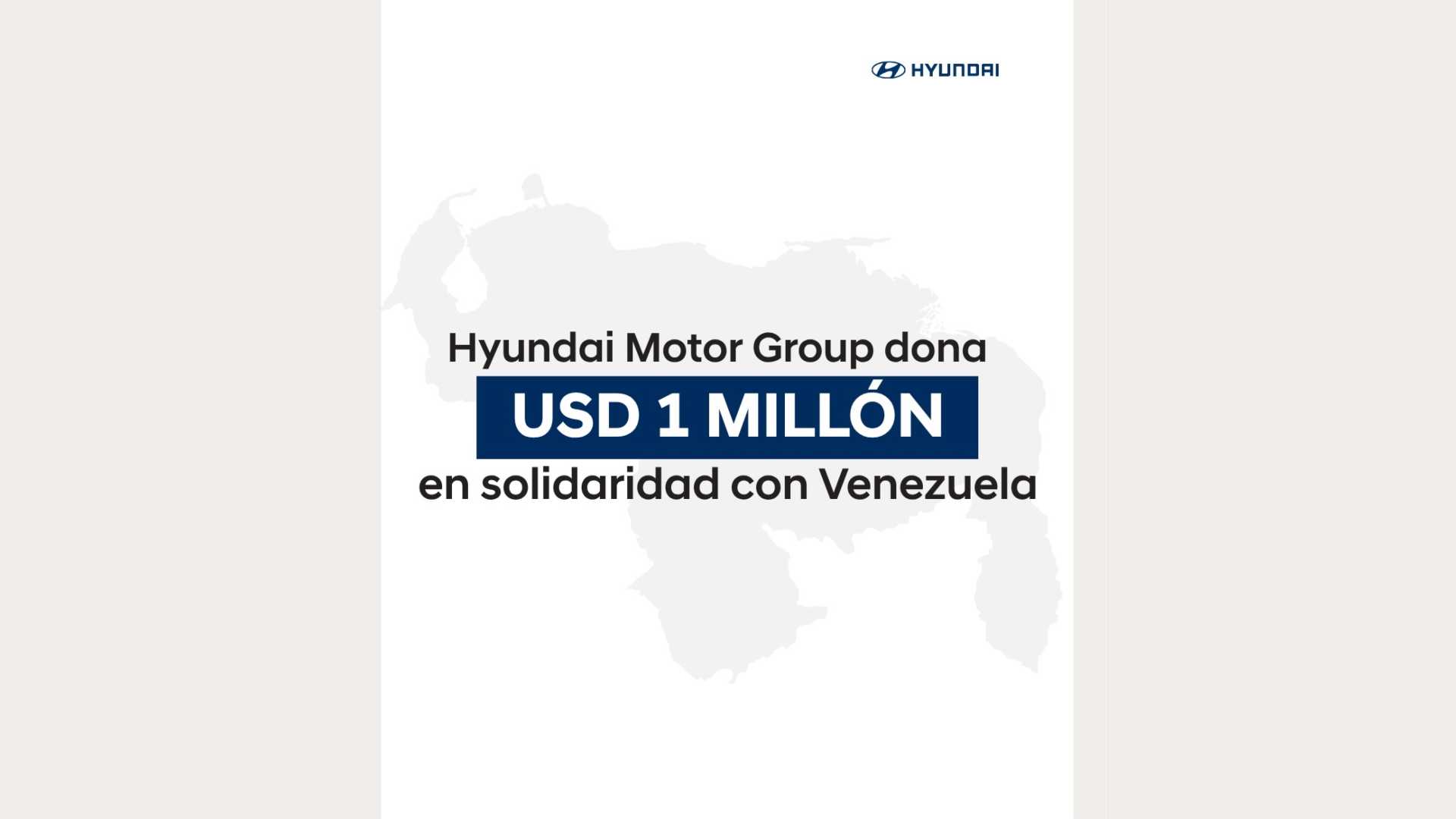 Hyundai dona USD 1 millón para apoyo tras sismo en Venezuela