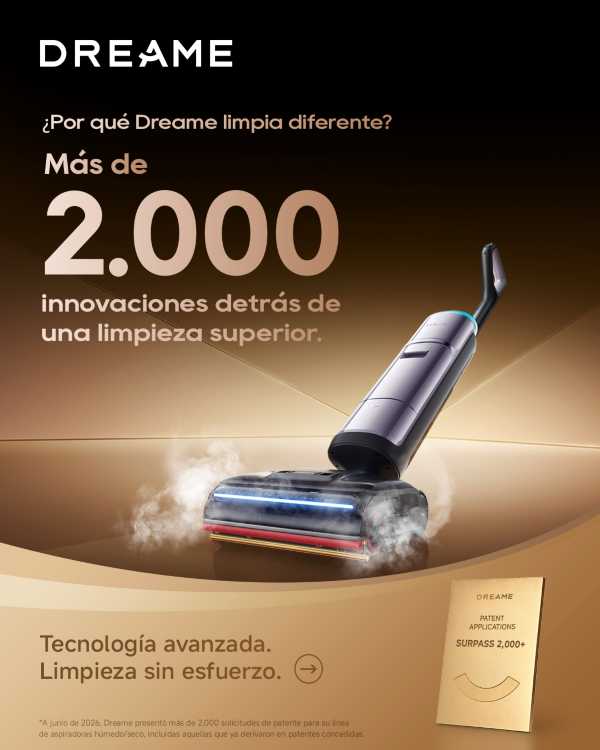 Dreame impulsa innovación con 2,000 patentes en limpieza inteligente