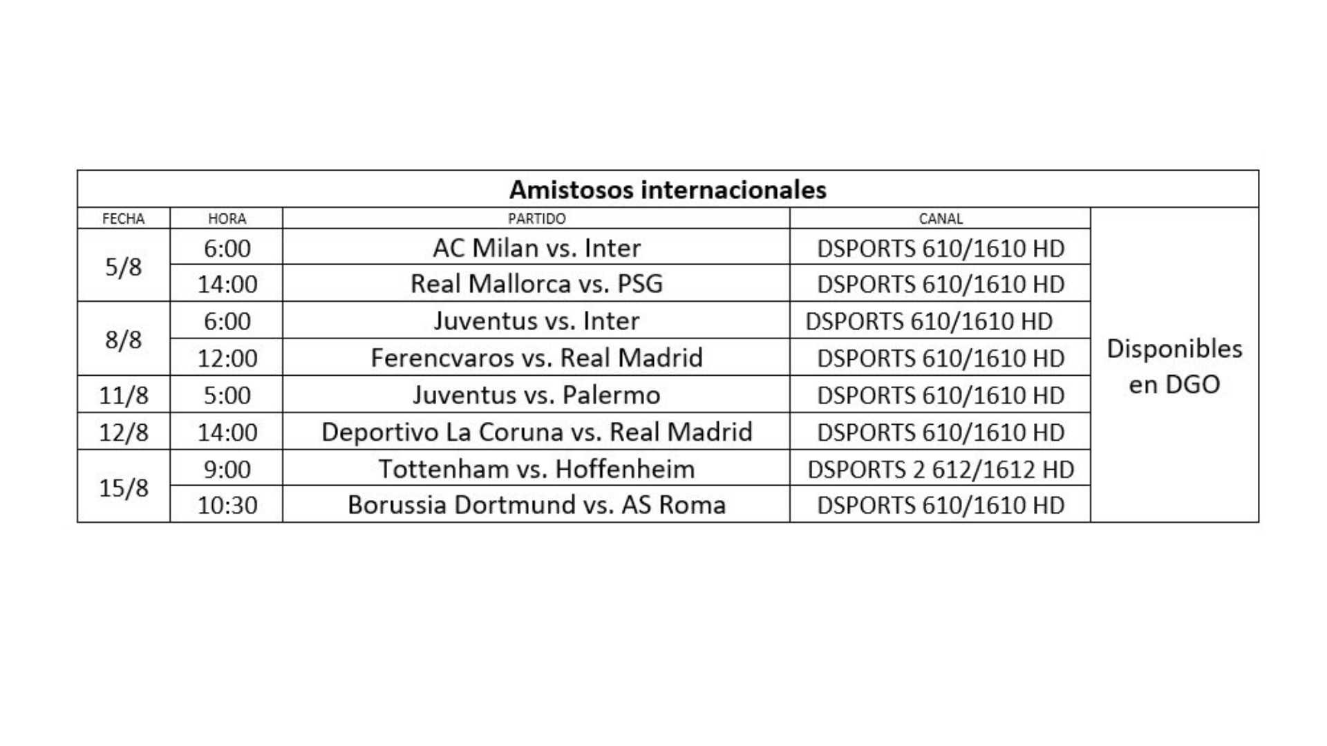 Con DGO, los clientes de ZAAZ pueden disfrutar de los amistosos de pretemporada del fútbol de Europa