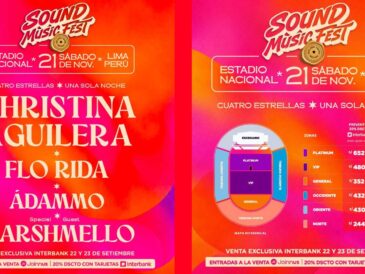 Christina Aguilera, Flo Rida, Marshmello y Adammo se presentarán en Lima para el Sound Music Fest