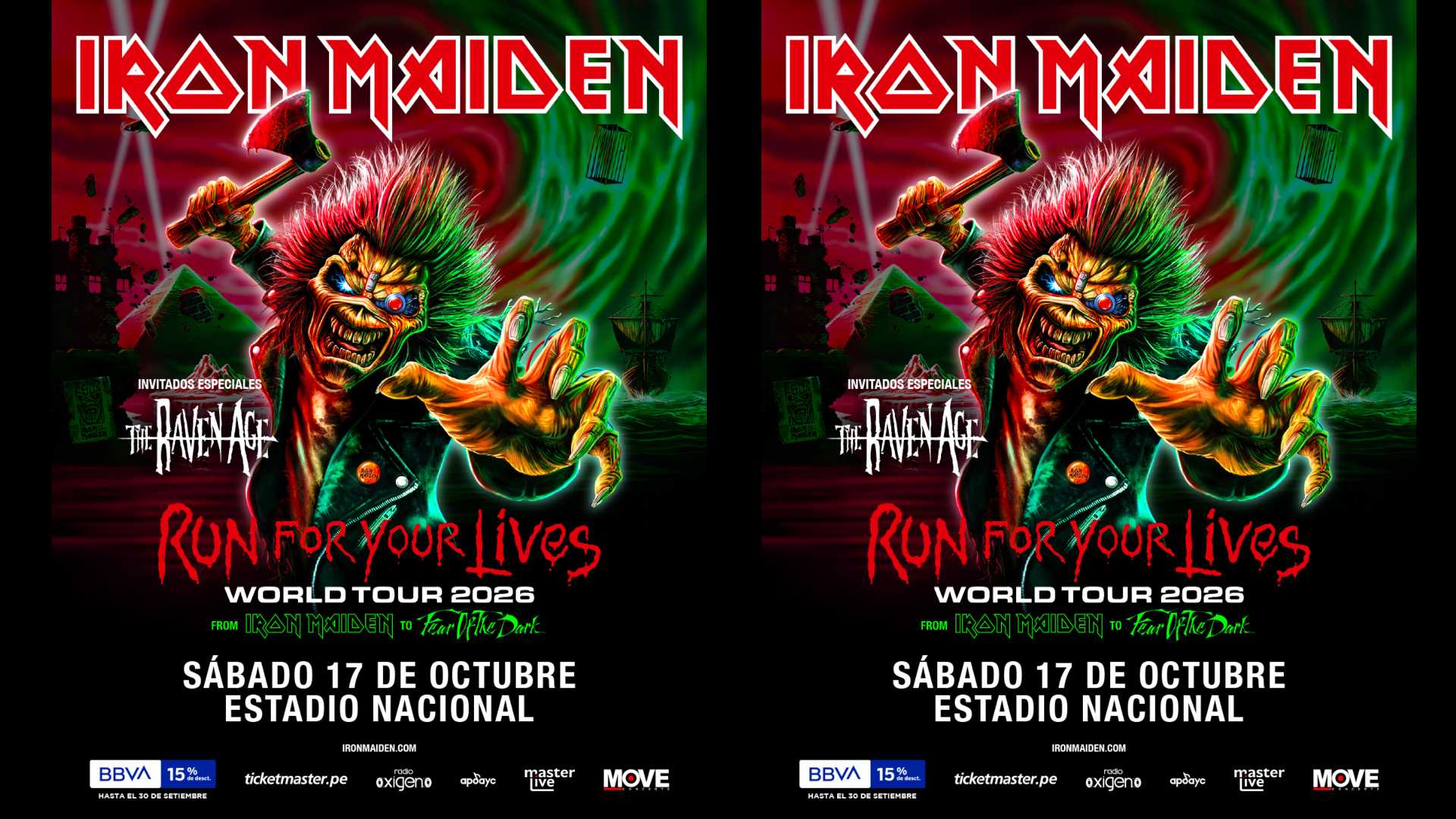 Iron Maiden regresa a Lima este 17 de octubre en el Estadio Nacional