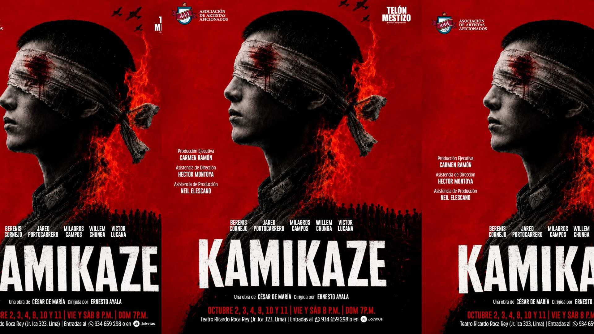 “Kamikaze”: La obra de César de María sobre el sacrificio y la patria se estrena en el Teatro Ricardo Roca Rey