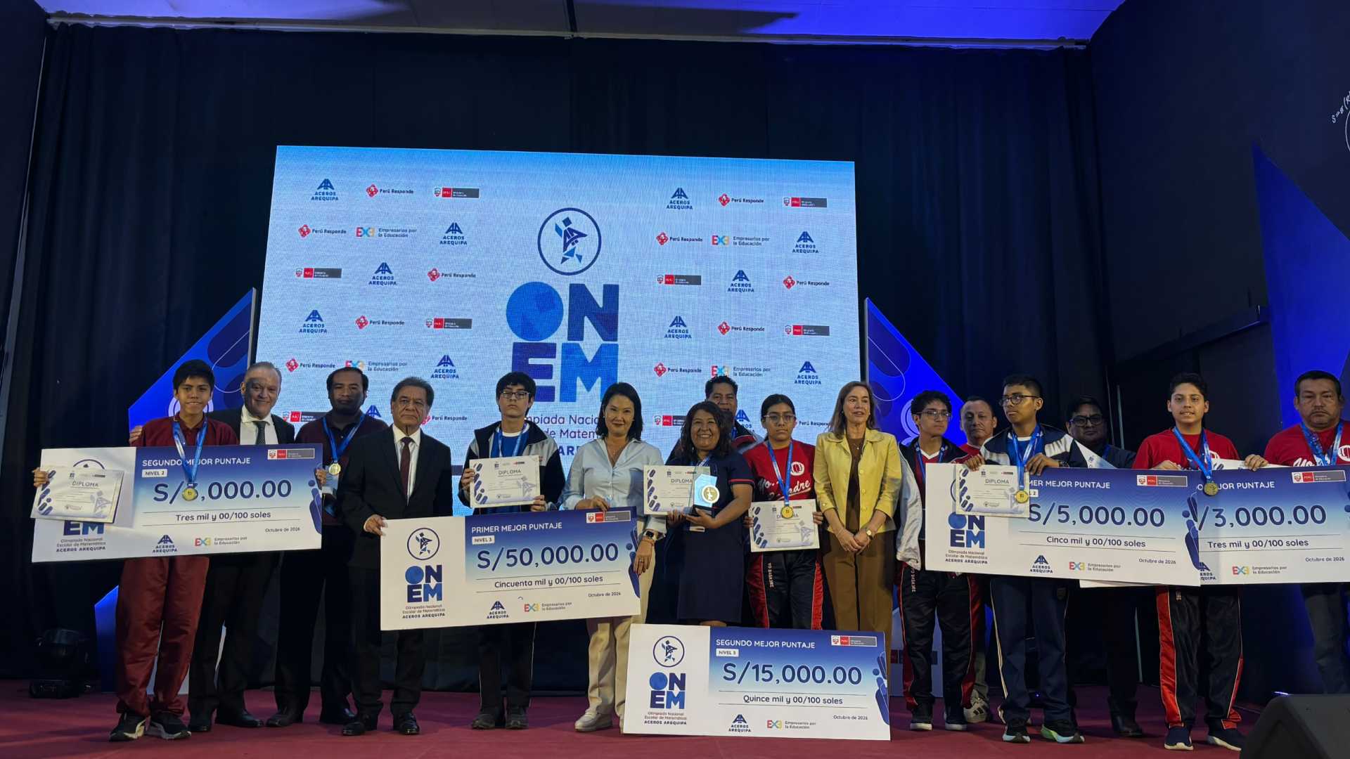 Olimpiada Nacional Escolar de Matemática Aceros Arequipa 2026 reconoce a los mejores talentos del país